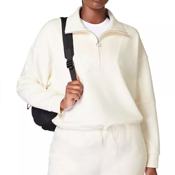 Sweaty Betty Sweaters - Sweaty Betty Sand Wash Funnel Neck Half Zip Sweatshirt